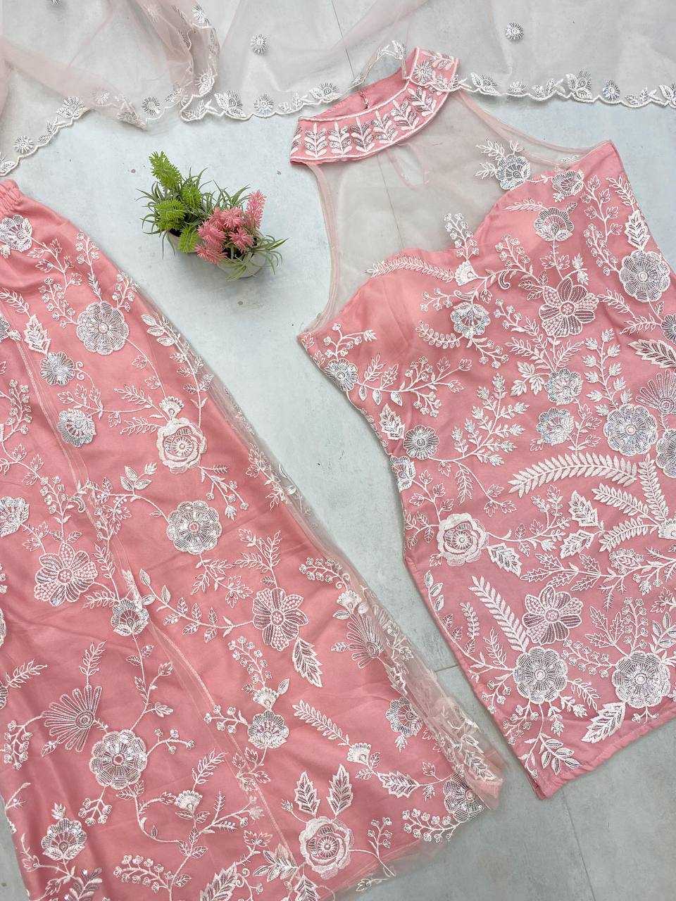 Ynf Butterfly Net RIN141 1945 Suits & Dresses Wedding Collections Festive Collections Wholesale Embroidery Suits Palazzo Suit Net Suit Manufacturer