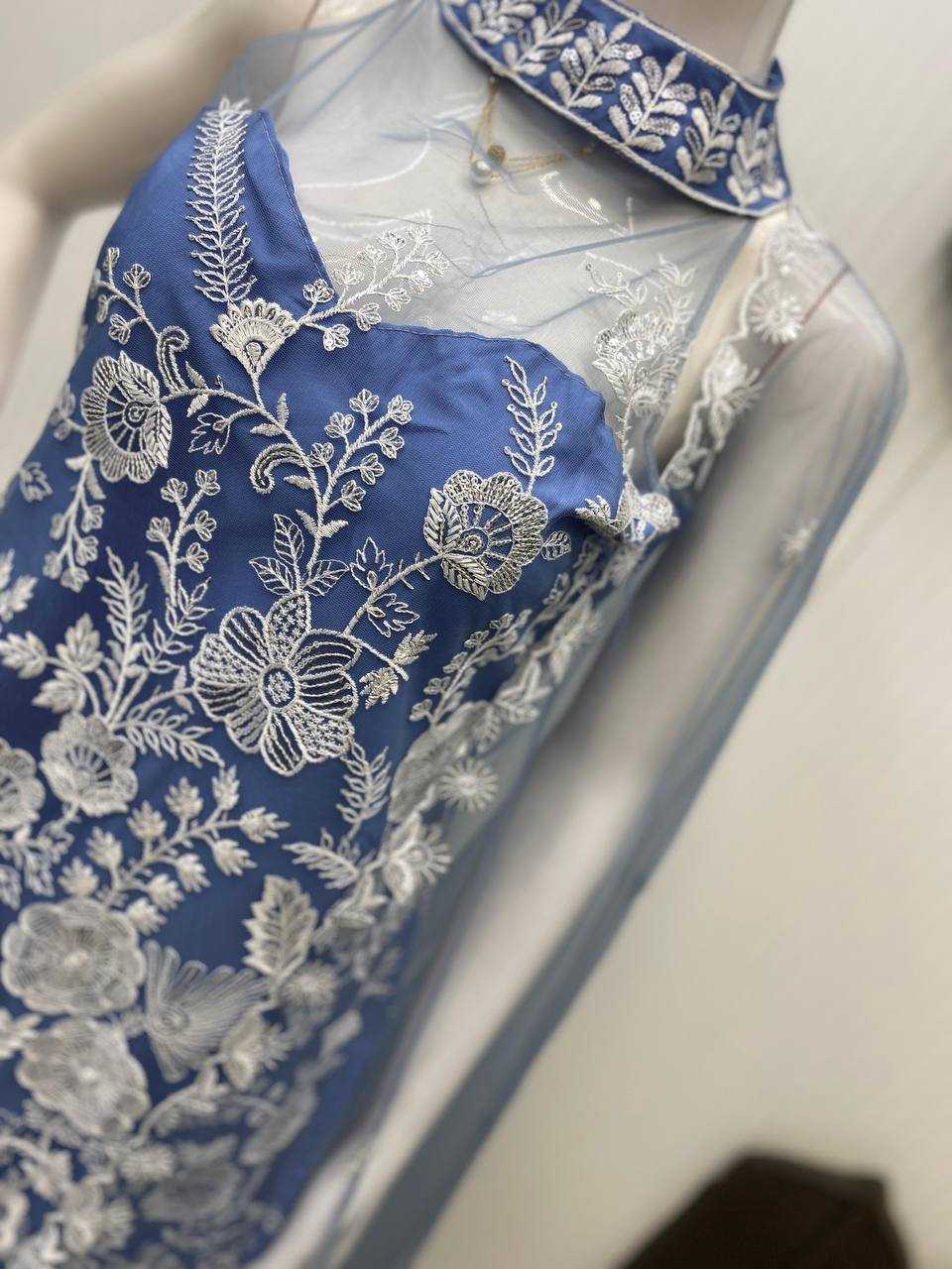 Ynf Butterfly Net RIN141 1945 Suits & Dresses Wedding Collections Festive Collections Wholesale Embroidery Suits Palazzo Suit Net Suit Manufacturer