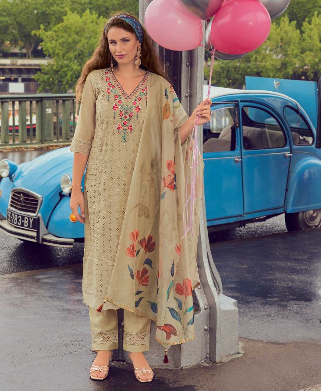 Ynf Chanderi Silk KESH507 Schiffli Suits & Dresses Wholesale Embroidery Suits Ladies Silk Suit Party wear suits Manufacturer