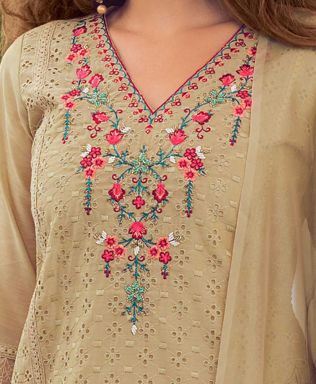 Ynf Chanderi Silk KESH507 Schiffli Suits & Dresses Wholesale Embroidery Suits Ladies Silk Suit Party wear suits Manufacturer
