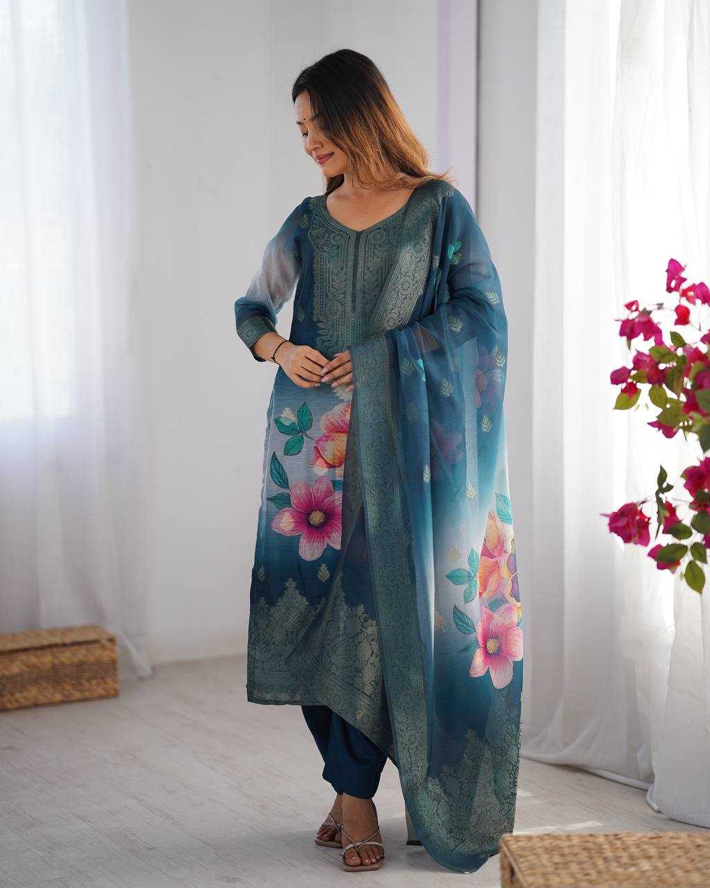 Ynf Chanderi Silk RIN133 16 Kurti Wholesale Fancy Kurti Printed Silk Kurti Manufacturer