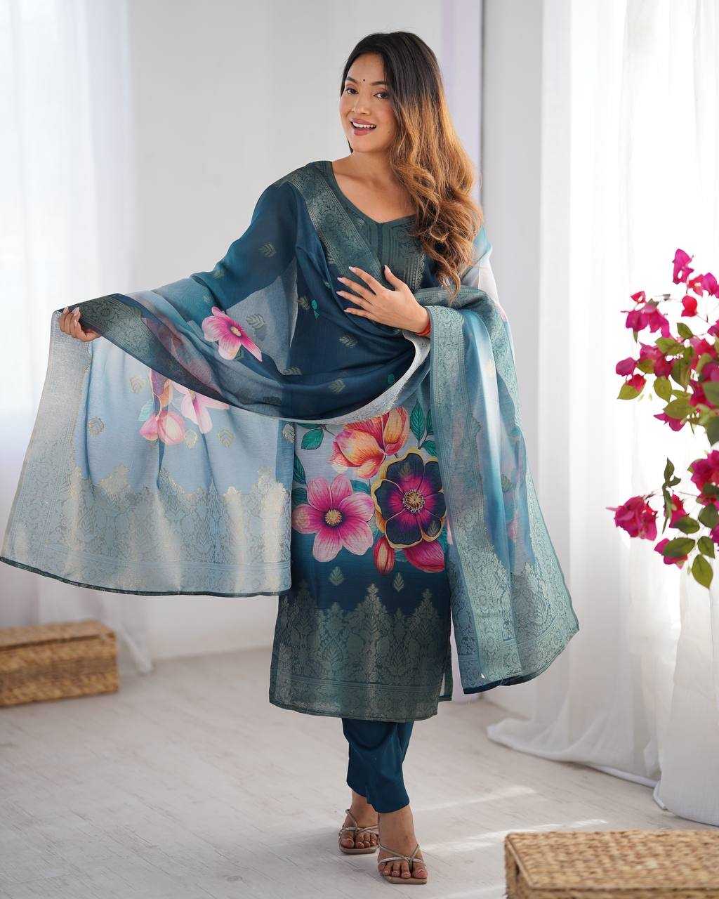 Ynf Chanderi Silk RIN133 16 Kurti Wholesale Fancy Kurti Printed Silk Kurti Manufacturer