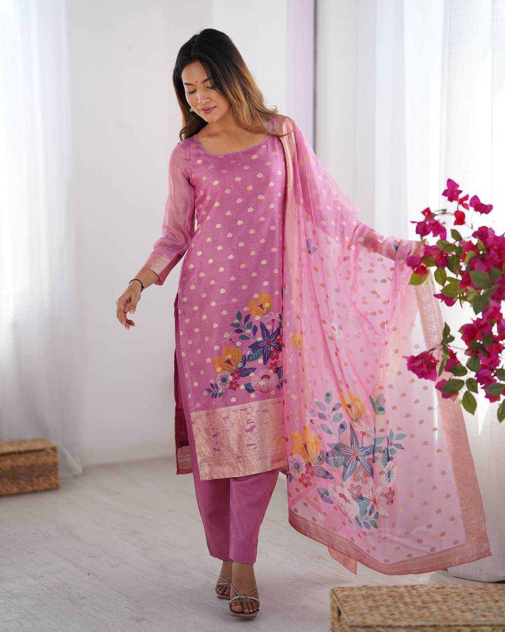 Ynf Chanderi Silk RIN133 16 Suits & Dresses Wholesale Ladies Suits Printed Suits Silk Suits Manufacturer