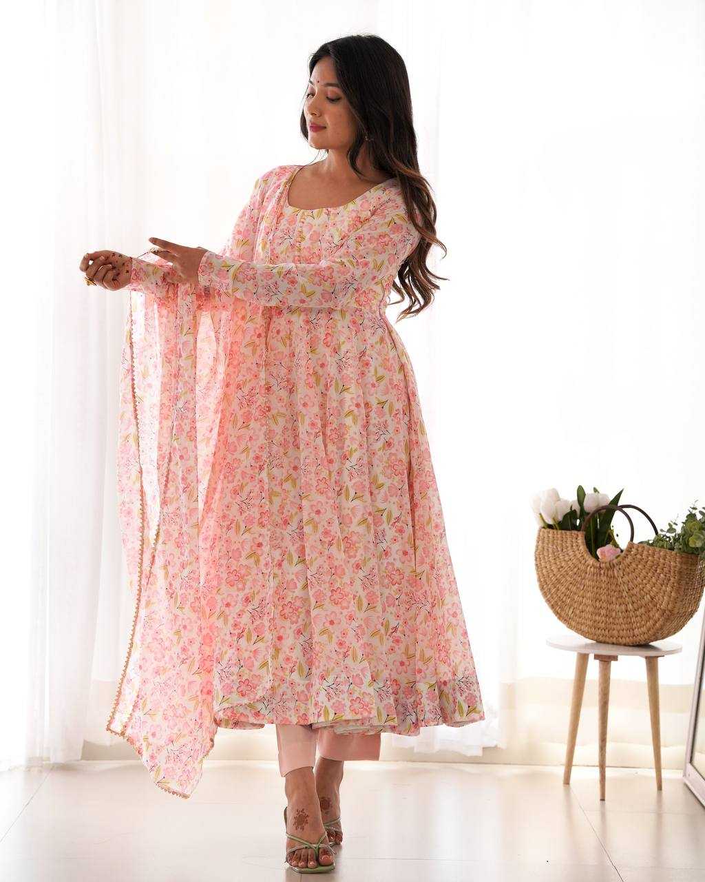 Ynf Chiffon KESH504 284 Gowns Wholesale Fancy Gowns Anarkali Gown Chiffon Gowns Manufacturer