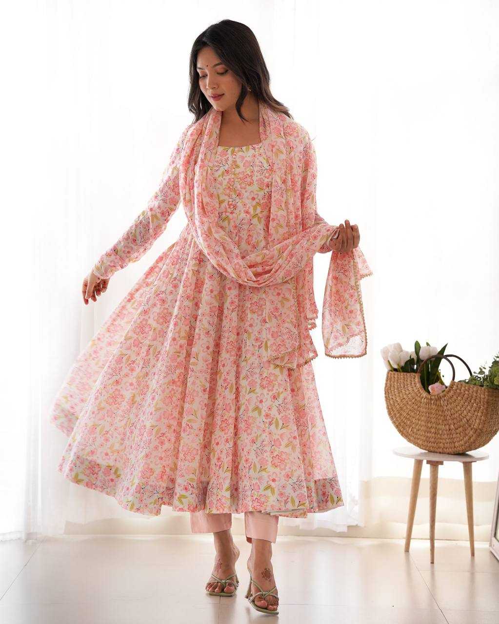 Ynf Chiffon KESH504 284 Gowns Wholesale Fancy Gowns Anarkali Gown Chiffon Gowns Manufacturer