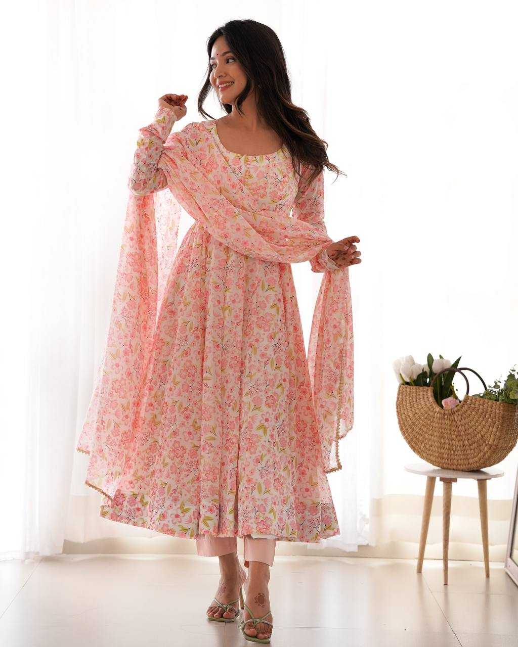 Ynf Chiffon KESH504 284 Gowns Wholesale Fancy Gowns Anarkali Gown Chiffon Gowns Manufacturer