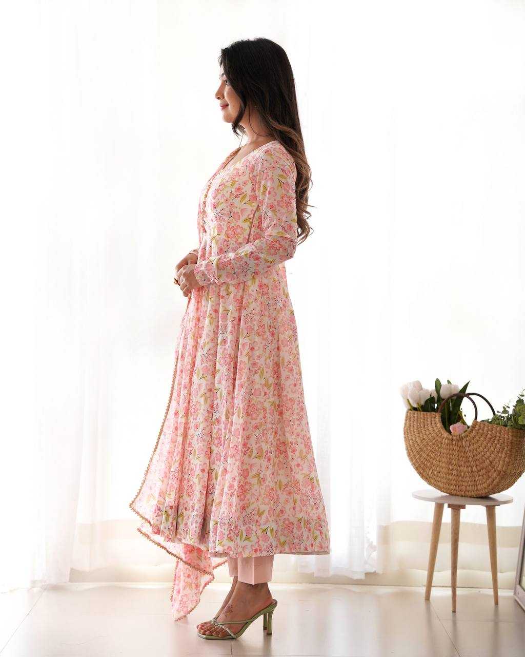 Ynf Chiffon KESH504 284 Gowns Wholesale Fancy Gowns Anarkali Gown Chiffon Gowns Manufacturer