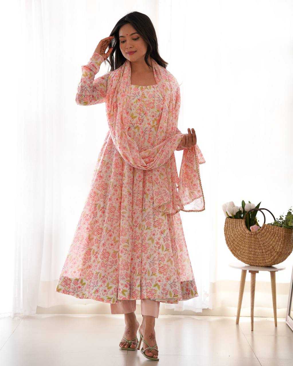 Ynf Chiffon KESH504 284 Gowns Wholesale Fancy Gowns Anarkali Gown Chiffon Gowns Manufacturer