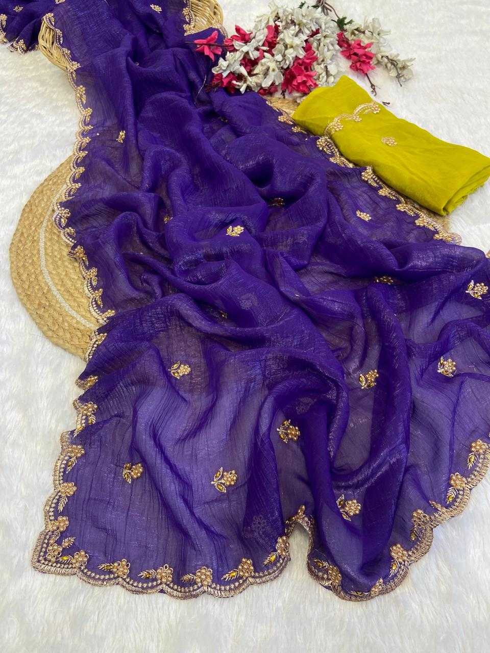 Ynf Chiffon KESH514 140 Sarees Wholesale Designer Sarees Chiffon Sarees Embroidered Sarees Manufacturer