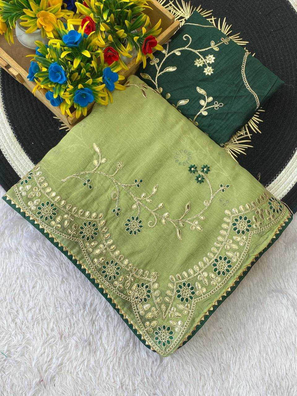 Ynf Chiffon KESH514 153 Sarees Wholesale Designer Sarees Embroidered Sarees Gota Work Saree Manufacturer