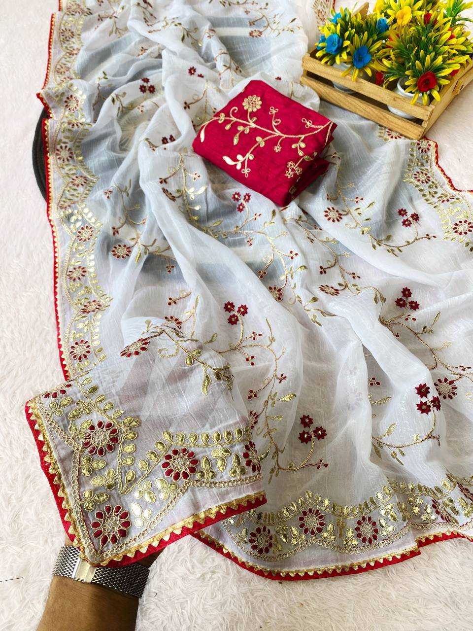 Ynf Chiffon KESH514 153 Sarees Wholesale Designer Sarees Embroidered Sarees Gota Work Saree Manufacturer
