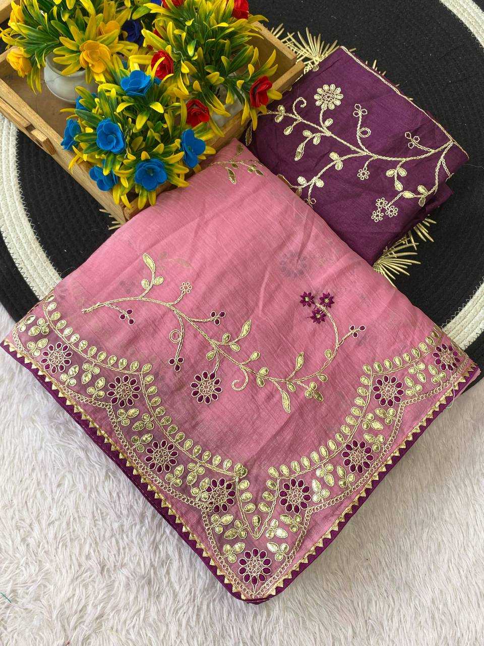 Ynf Chiffon KESH514 153 Sarees Wholesale Designer Sarees Embroidered Sarees Gota Work Saree Manufacturer