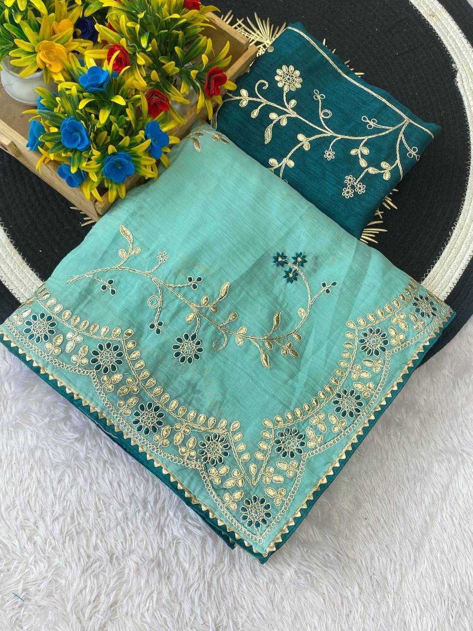 Ynf Chiffon KESH514 153 Sarees Wholesale Designer Sarees Embroidered Sarees Gota Work Saree Manufacturer