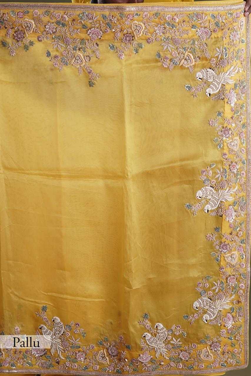 Ynf Chiffon RIN188 Animal Sarees Wedding Collections Festive Collections Wholesale Chiffon Sarees Embroidered Sarees Haldi Outfits Manufacturer