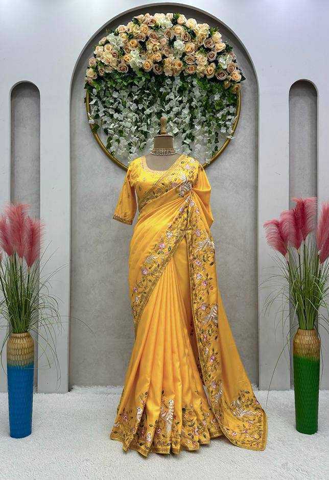 Ynf Chiffon RIN188 Animal Sarees Wedding Collections Festive Collections Wholesale Chiffon Sarees Embroidered Sarees Haldi Outfits Manufacturer