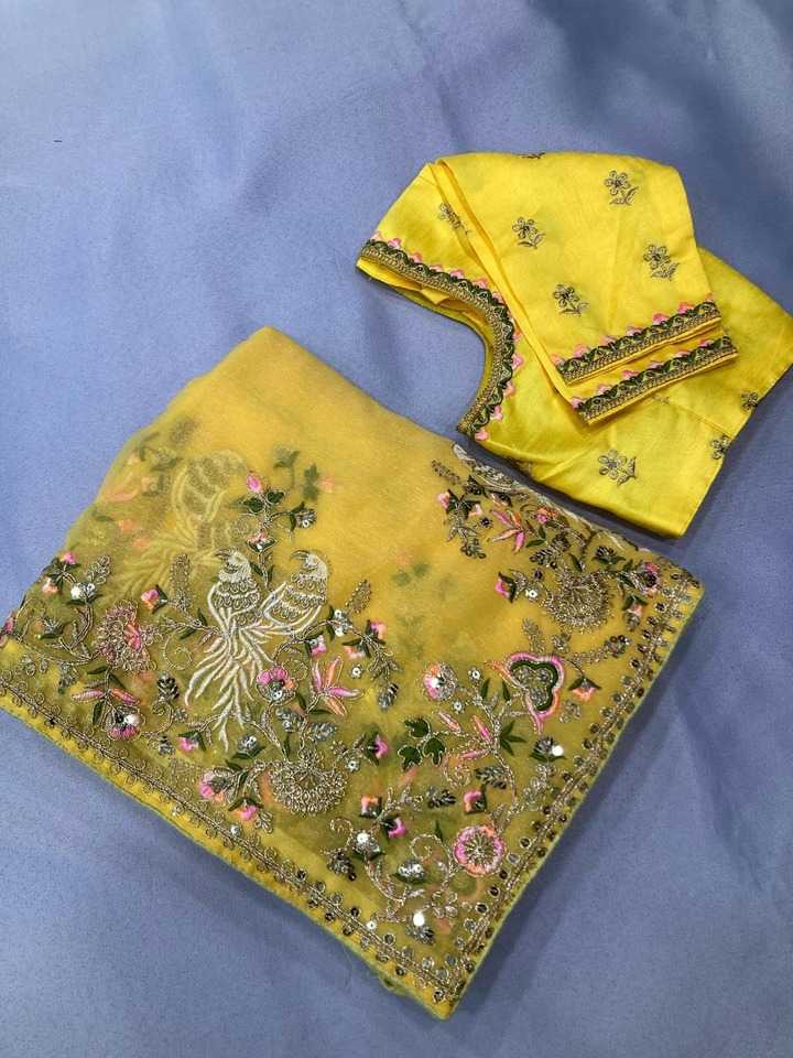 Ynf Chiffon RIN188 Animal Sarees Wedding Collections Festive Collections Wholesale Chiffon Sarees Embroidered Sarees Haldi Outfits Manufacturer