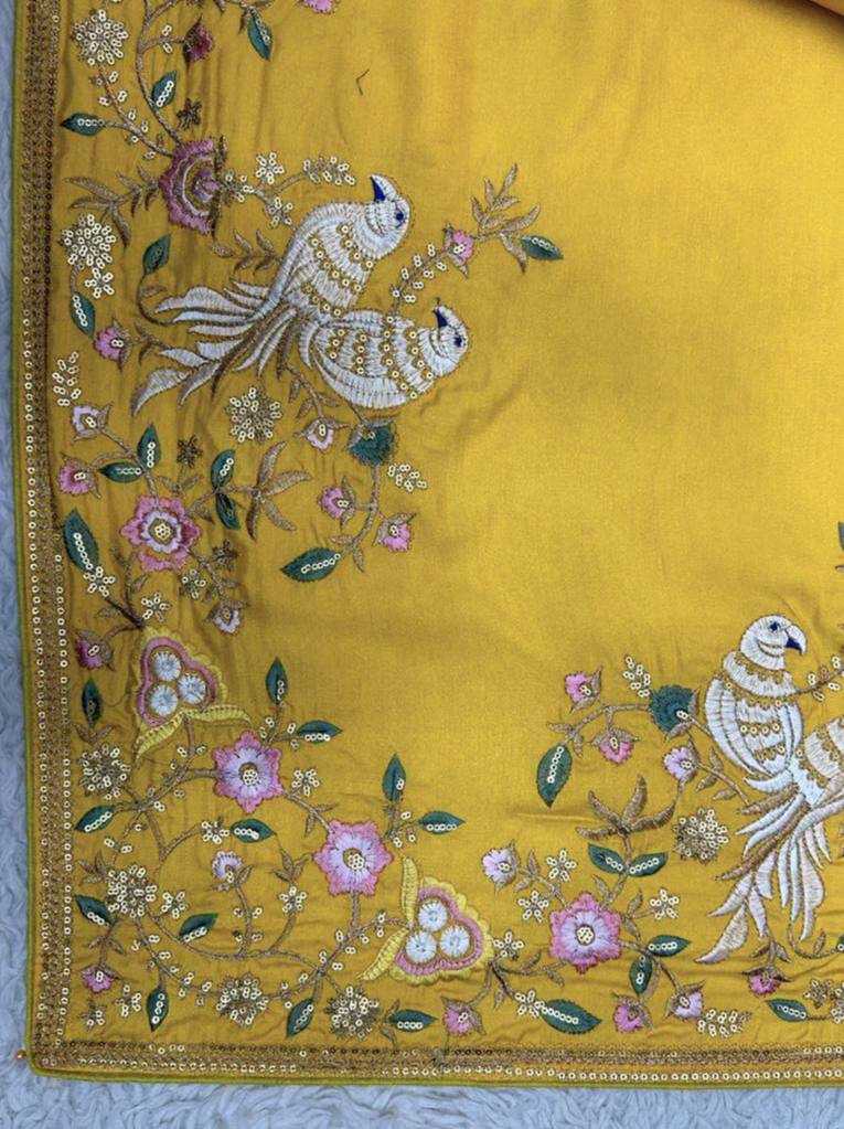 Ynf Chiffon RIN188 Animal Sarees Wedding Collections Festive Collections Wholesale Chiffon Sarees Embroidered Sarees Haldi Outfits Manufacturer