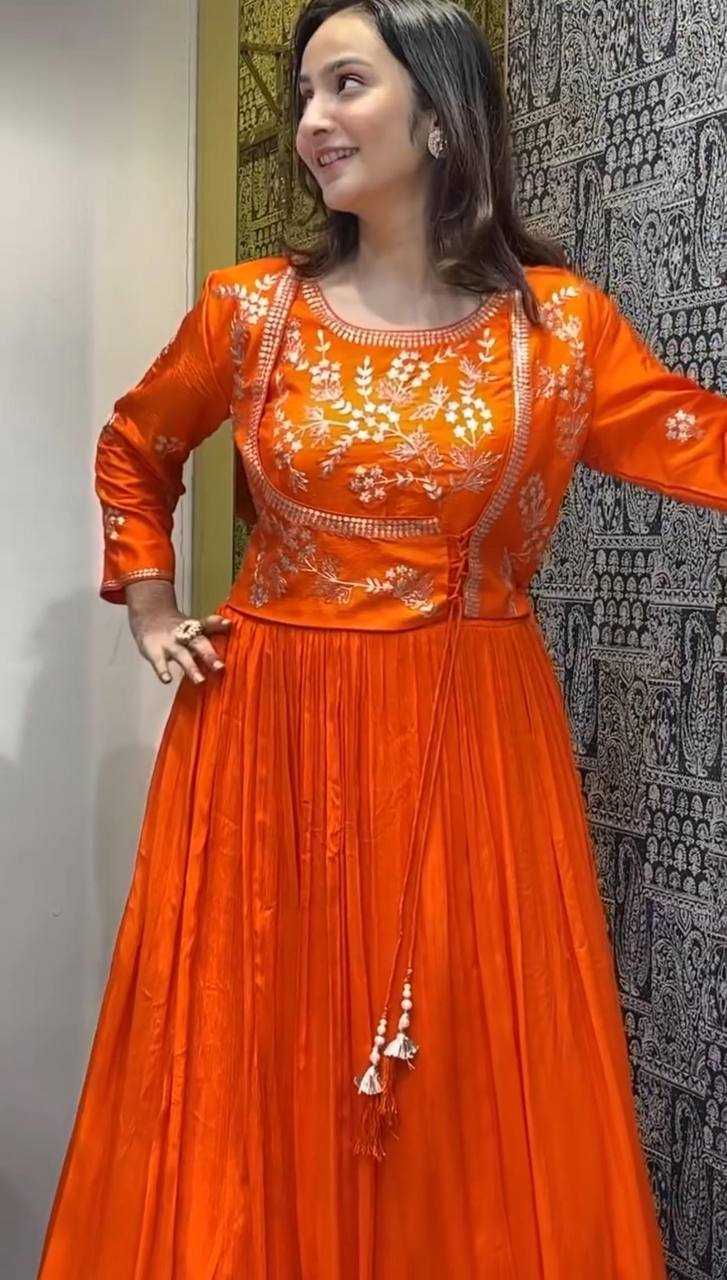 Ynf Chinon KESH497 220 Gowns Wholesale Fancy Gowns Embroidery Gowns Designer Gowns Manufacturer
