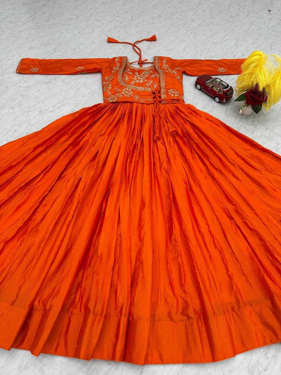 Ynf Chinon KESH497 220 Gowns Wholesale Fancy Gowns Embroidery Gowns Designer Gowns Manufacturer