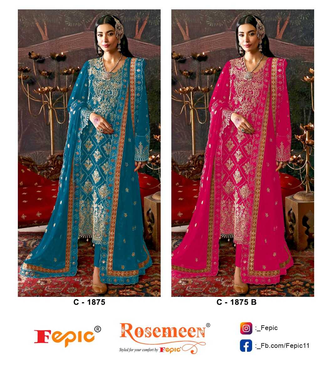 Ynf Chinon KESH446 FEPIC-ROSEMEEN-1875 Suits & Dresses Wedding Collections Wholesale Embroidery Suits Designer Suits Handwork Suits Manufacturer