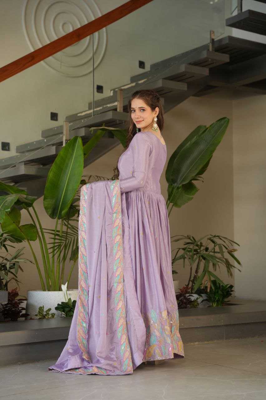 Ynf Chinon KESH491 9229 Gowns Wedding Collections Festive Collections Wholesale Embroidery Gowns Gown With Dupatta Sequin Gowns Manufacturer