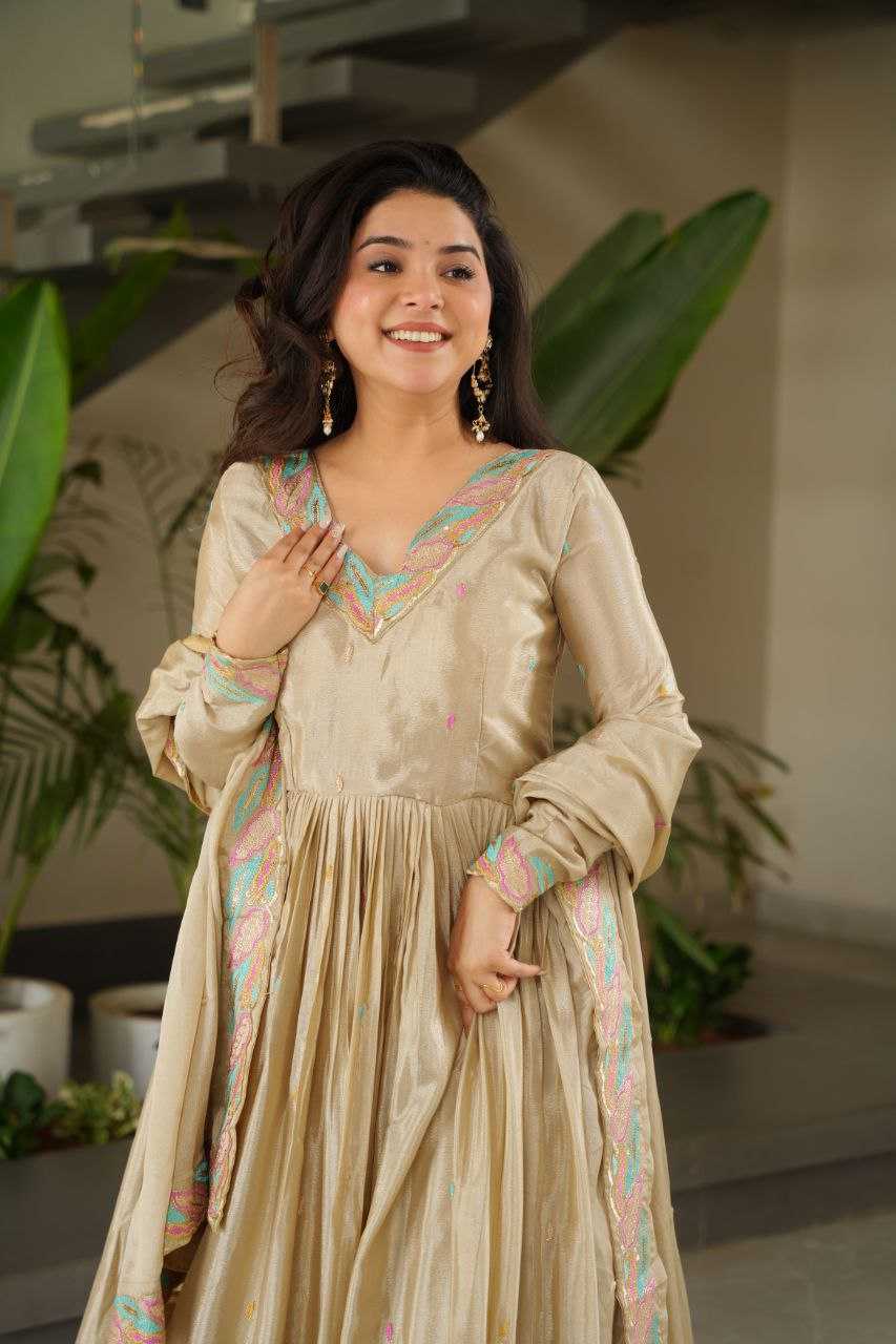 Ynf Chinon KESH491 9229 Gowns Wedding Collections Festive Collections Wholesale Embroidery Gowns Gown With Dupatta Sequin Gowns Manufacturer