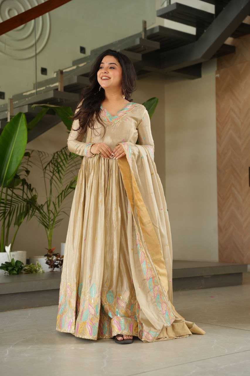 Ynf Chinon KESH491 9229 Gowns Wedding Collections Festive Collections Wholesale Embroidery Gowns Gown With Dupatta Sequin Gowns Manufacturer