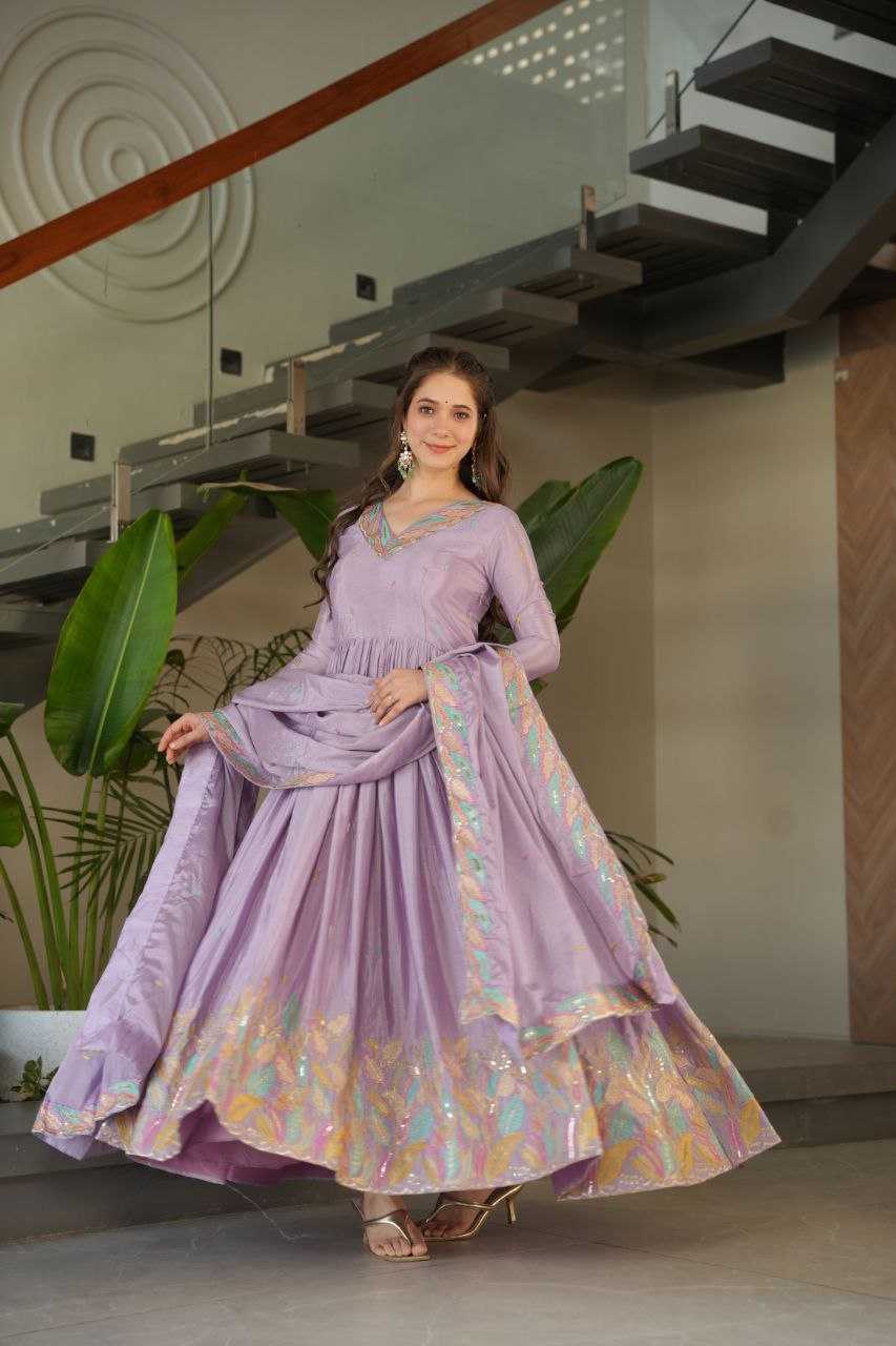 Ynf Chinon KESH491 9229 Gowns Wedding Collections Festive Collections Wholesale Embroidery Gowns Gown With Dupatta Sequin Gowns Manufacturer