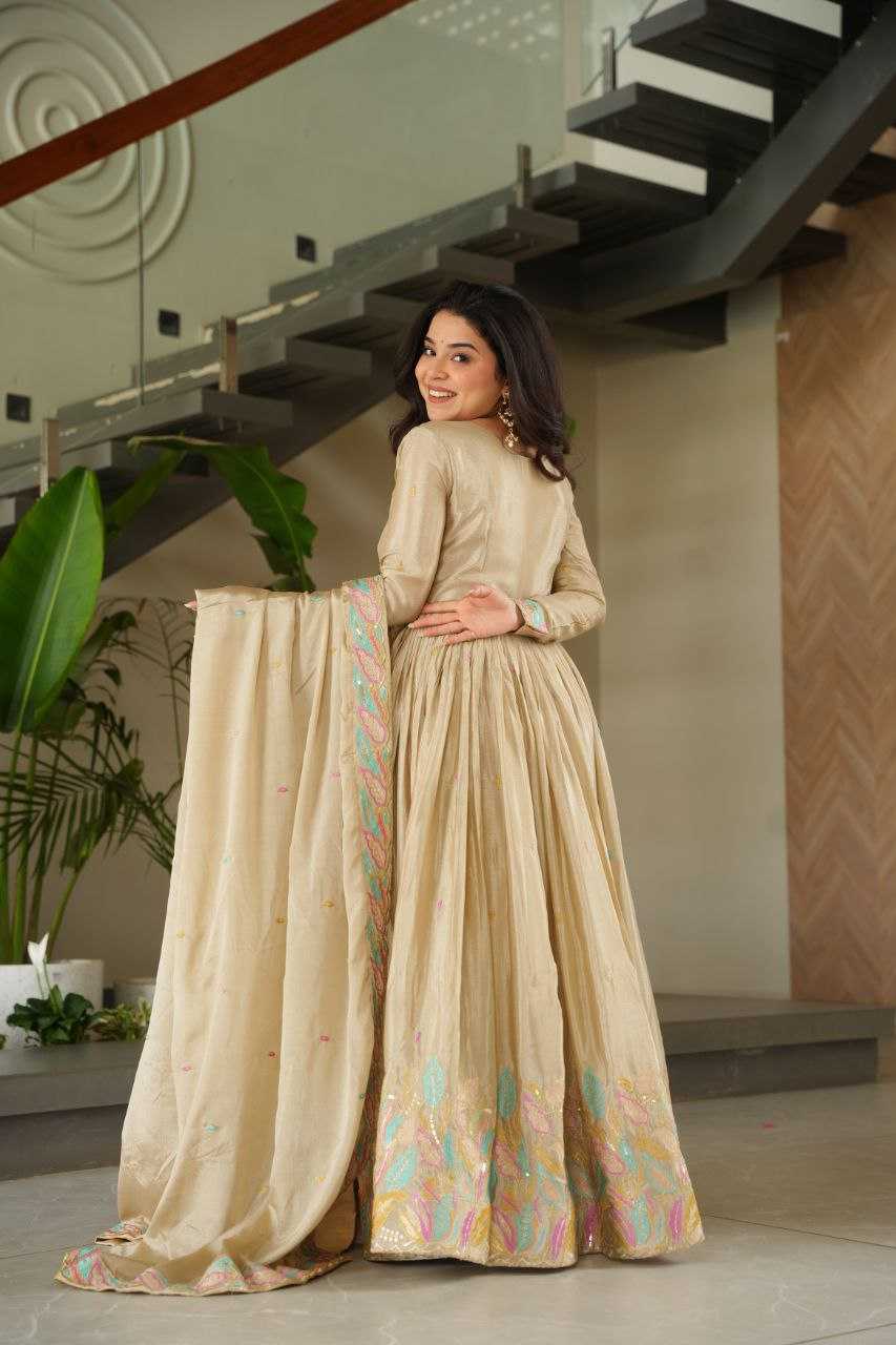 Ynf Chinon KESH491 9229 Gowns Wedding Collections Festive Collections Wholesale Embroidery Gowns Gown With Dupatta Sequin Gowns Manufacturer