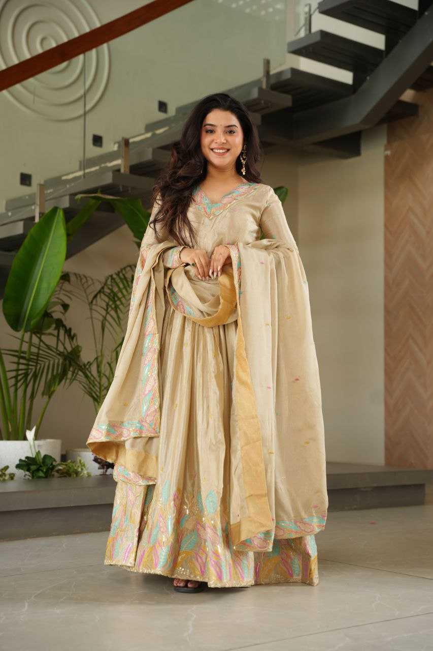 Ynf Chinon KESH491 9229 Gowns Wedding Collections Festive Collections Wholesale Embroidery Gowns Gown With Dupatta Sequin Gowns Manufacturer
