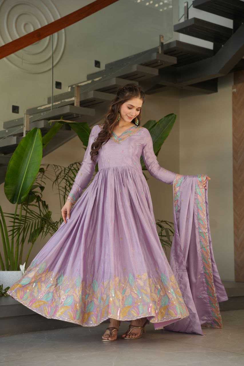 Ynf Chinon KESH491 9229 Gowns Wedding Collections Festive Collections Wholesale Embroidery Gowns Gown With Dupatta Sequin Gowns Manufacturer