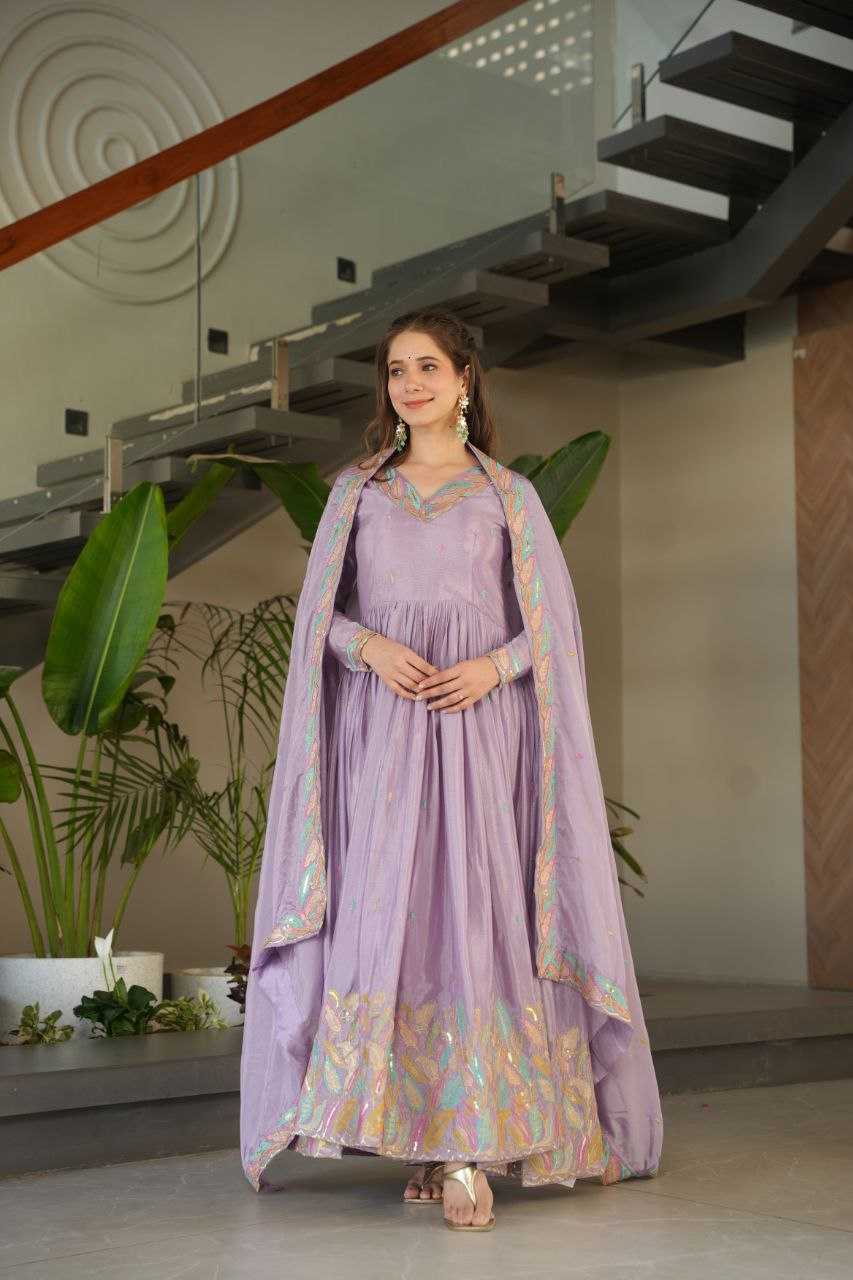 Ynf Chinon KESH491 9229 Gowns Wedding Collections Festive Collections Wholesale Embroidery Gowns Gown With Dupatta Sequin Gowns Manufacturer