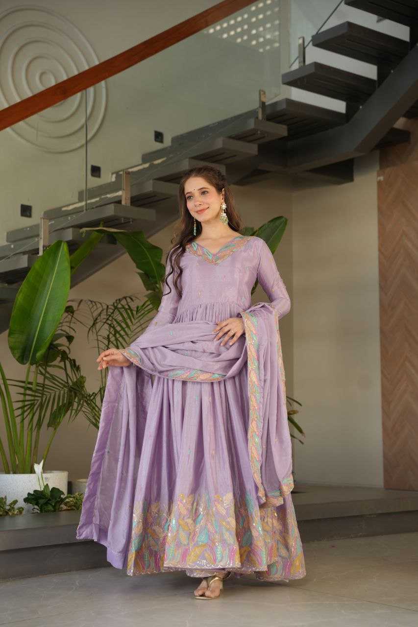 Ynf Chinon KESH491 9229 Gowns Wedding Collections Festive Collections Wholesale Embroidery Gowns Gown With Dupatta Sequin Gowns Manufacturer