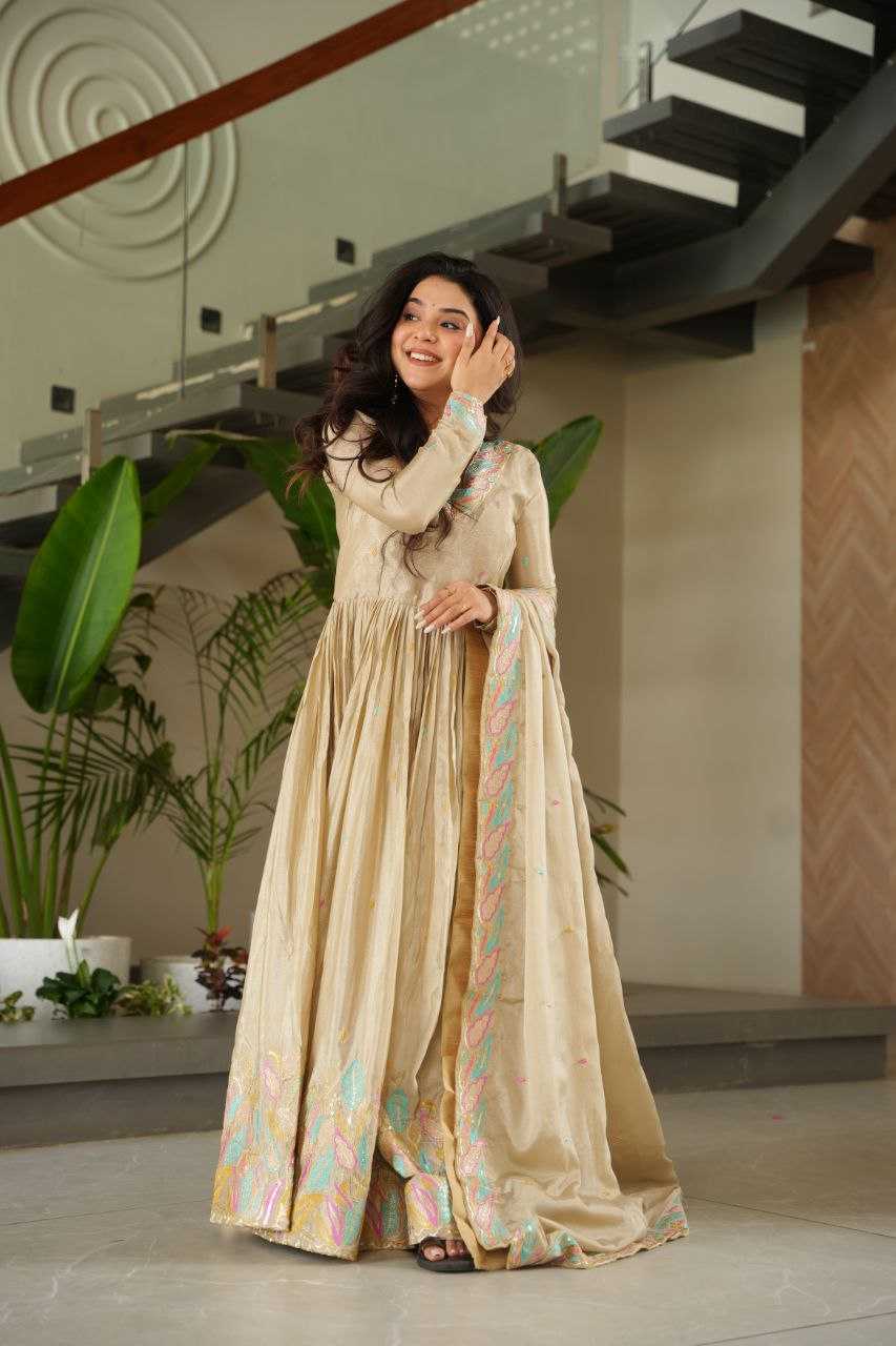 Ynf Chinon KESH491 9229 Gowns Wedding Collections Festive Collections Wholesale Embroidery Gowns Gown With Dupatta Sequin Gowns Manufacturer