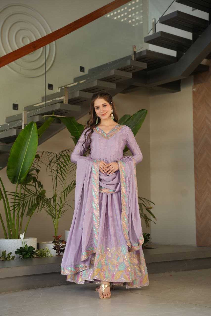Ynf Chinon KESH491 9229 Gowns Wedding Collections Festive Collections Wholesale Embroidery Gowns Gown With Dupatta Sequin Gowns Manufacturer