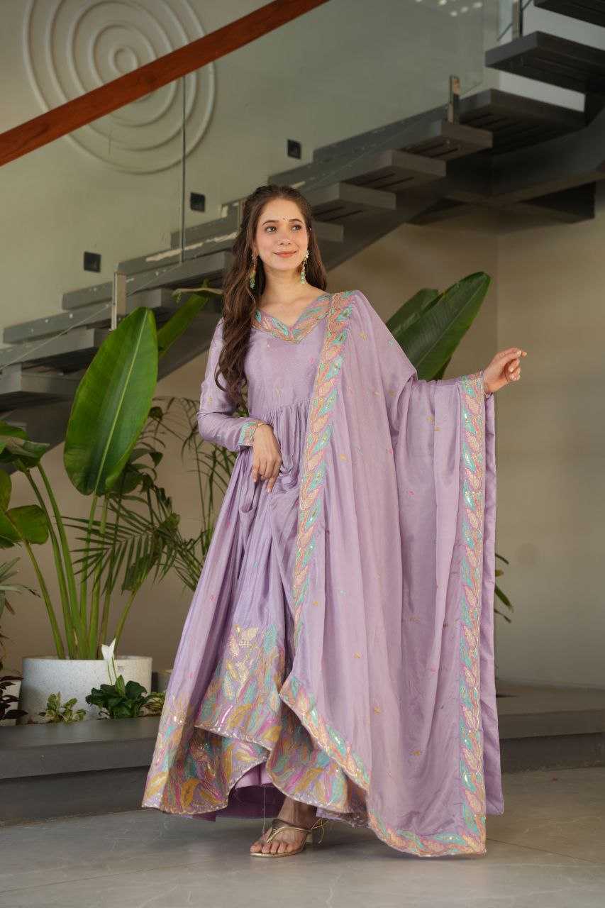 Ynf Chinon KESH491 9229 Gowns Wedding Collections Festive Collections Wholesale Embroidery Gowns Gown With Dupatta Sequin Gowns Manufacturer