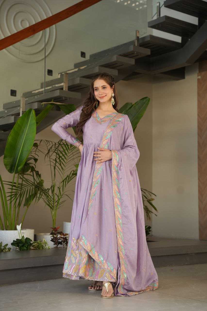 Ynf Chinon KESH491 9229 Gowns Wedding Collections Festive Collections Wholesale Embroidery Gowns Gown With Dupatta Sequin Gowns Manufacturer