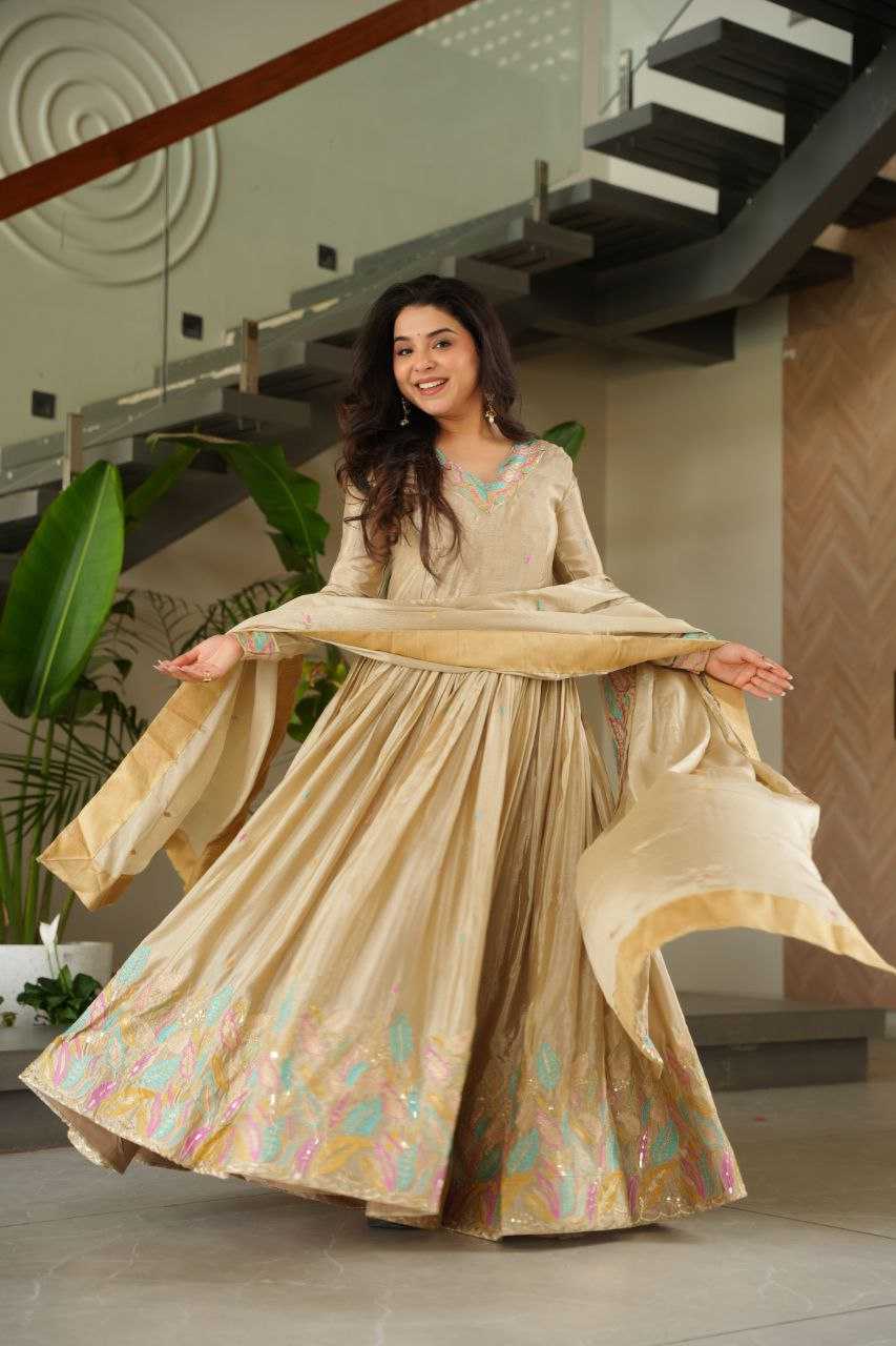 Ynf Chinon KESH491 9229 Gowns Wedding Collections Festive Collections Wholesale Embroidery Gowns Gown With Dupatta Sequin Gowns Manufacturer