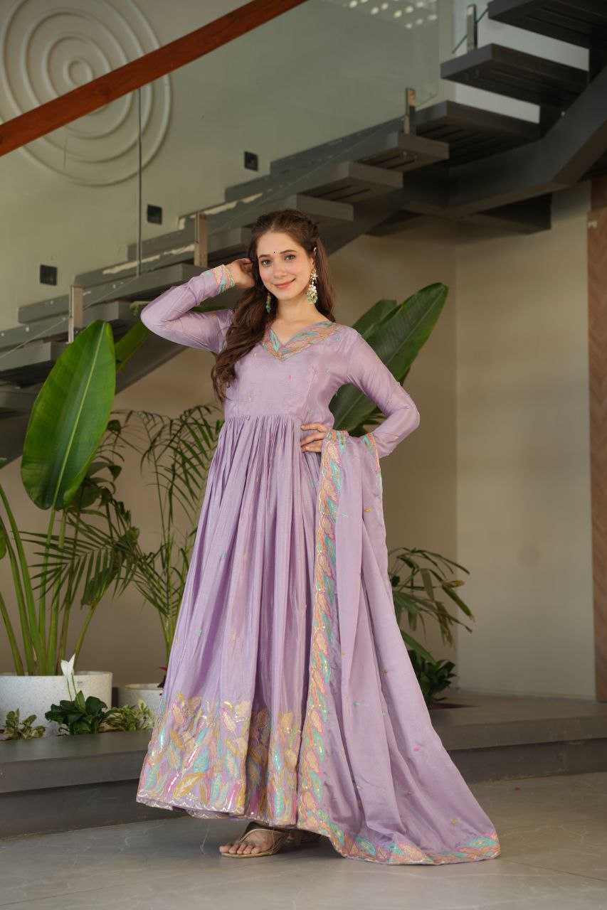 Ynf Chinon KESH491 9229 Gowns Wedding Collections Festive Collections Wholesale Embroidery Gowns Gown With Dupatta Sequin Gowns Manufacturer