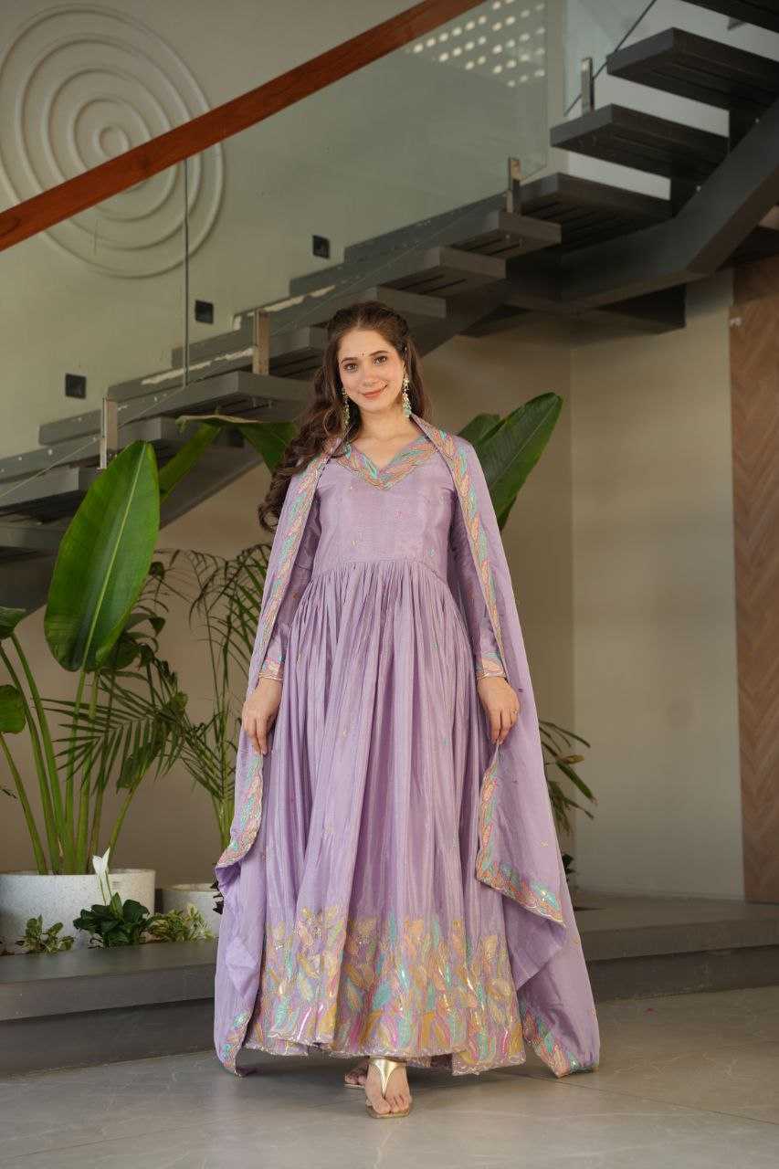 Ynf Chinon KESH491 9229 Gowns Wedding Collections Festive Collections Wholesale Embroidery Gowns Gown With Dupatta Sequin Gowns Manufacturer
