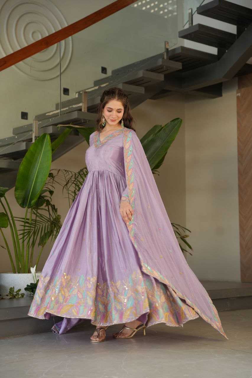 Ynf Chinon KESH491 9229 Gowns Wedding Collections Festive Collections Wholesale Embroidery Gowns Gown With Dupatta Sequin Gowns Manufacturer