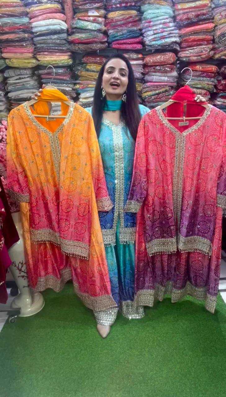 Ynf Chinon KESH496 021 Suits & Dresses Wholesale Sharara Salwar Suits Printed Suits Party wear suits Manufacturer