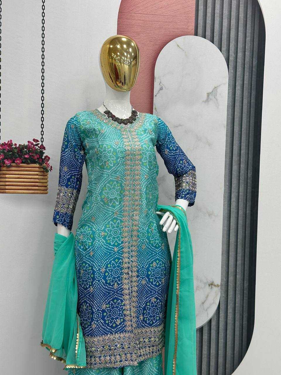 Ynf Chinon KESH496 021 Suits & Dresses Wholesale Sharara Salwar Suits Printed Suits Party wear suits Manufacturer