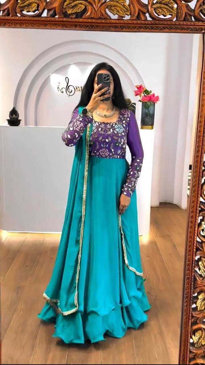 Ynf Chinon KESH496 512 Gowns Wholesale Printed Gowns Fancy Gowns Embroidery Gowns Manufacturer