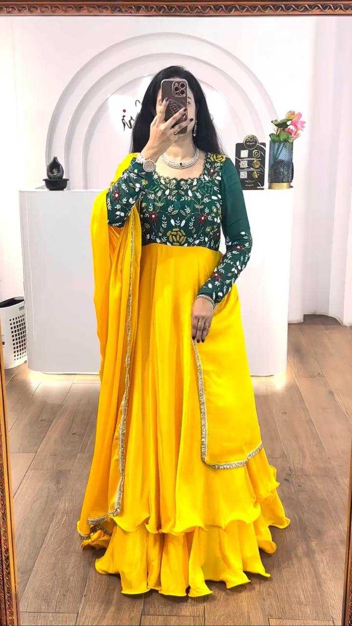 Ynf Chinon KESH496 512 Gowns Wholesale Printed Gowns Fancy Gowns Embroidery Gowns Manufacturer