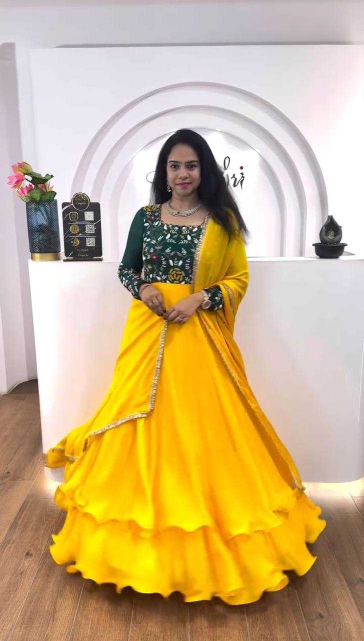 Ynf Chinon KESH496 512 Gowns Wholesale Printed Gowns Fancy Gowns Embroidery Gowns Manufacturer