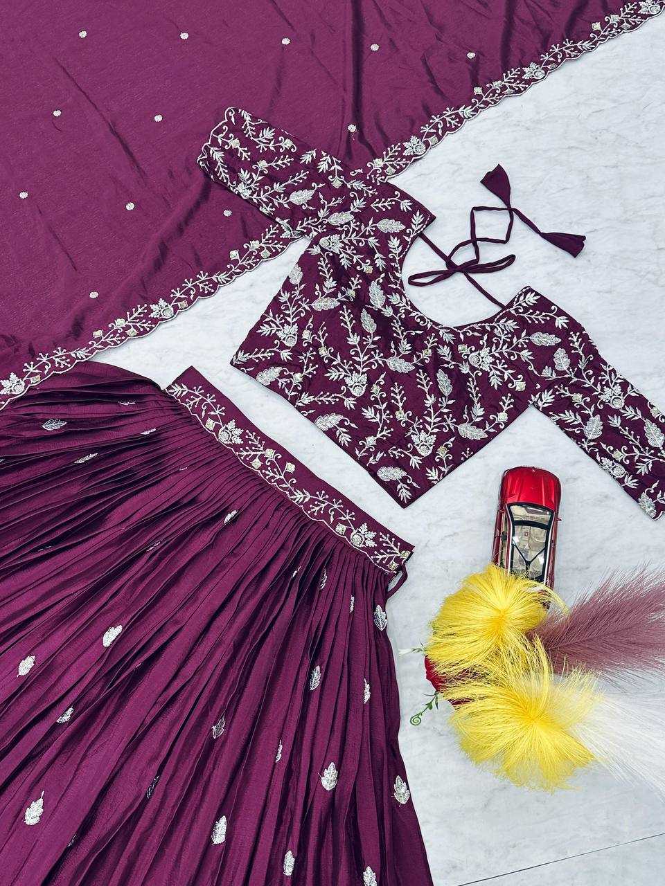 Ynf Chinon KESH497 230 Lehengas Wholesale Fancy Lehenga Silk Lehenga Embroidered Lehenga Manufacturer