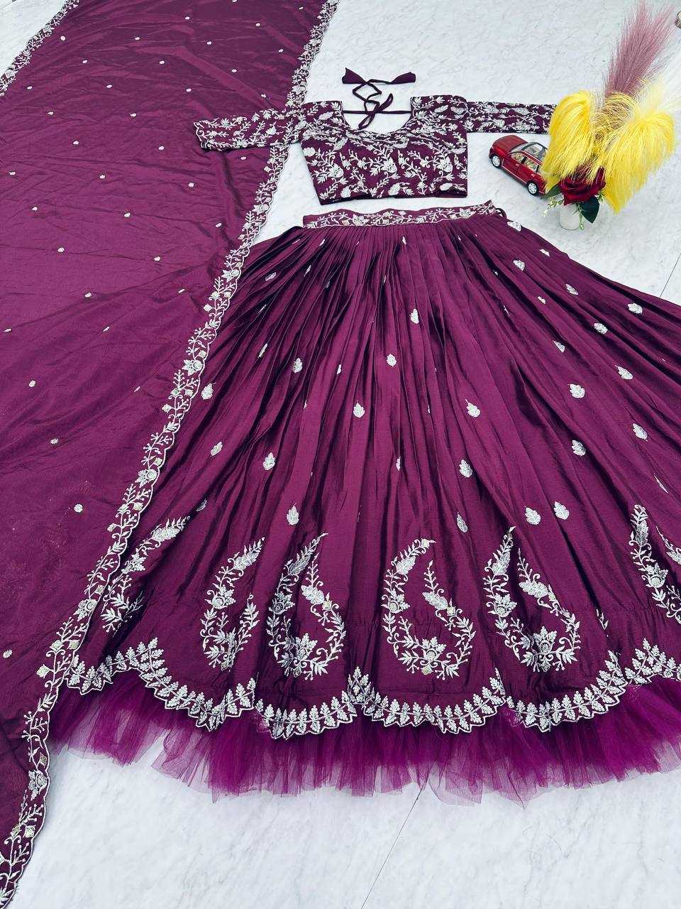 Ynf Chinon KESH497 230 Lehengas Wholesale Fancy Lehenga Silk Lehenga Embroidered Lehenga Manufacturer