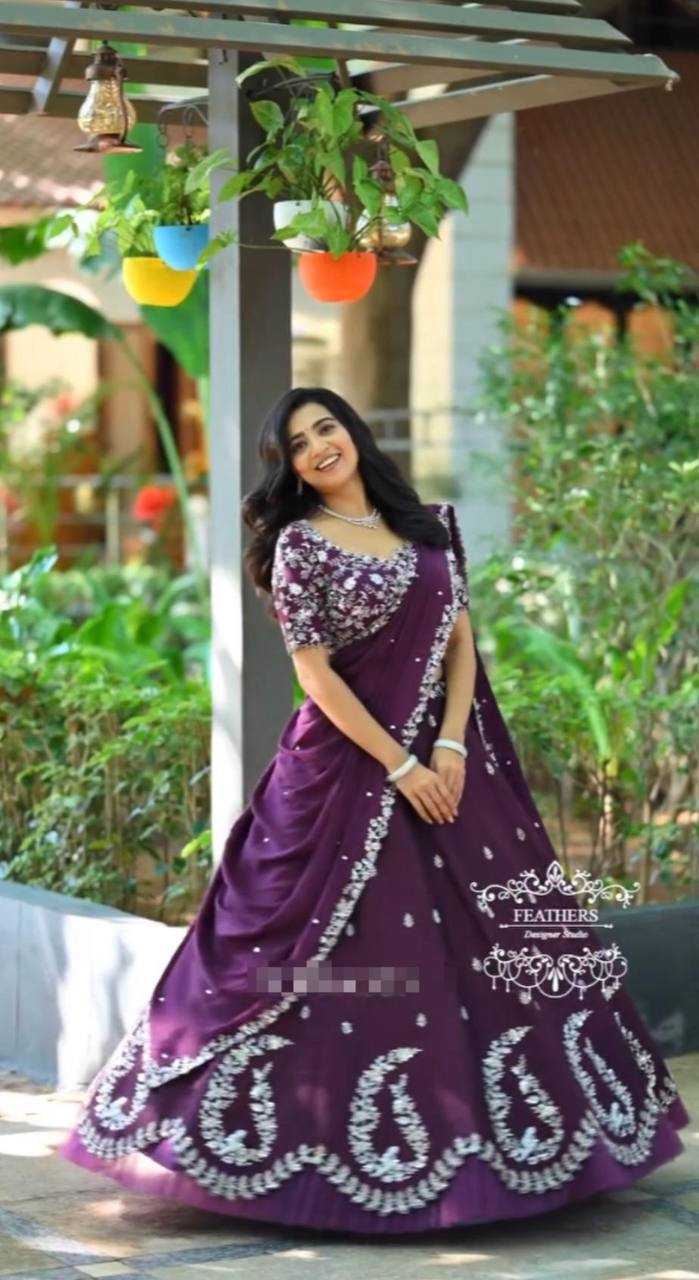 Ynf Chinon KESH497 230 Lehengas Wholesale Fancy Lehenga Silk Lehenga Embroidered Lehenga Manufacturer