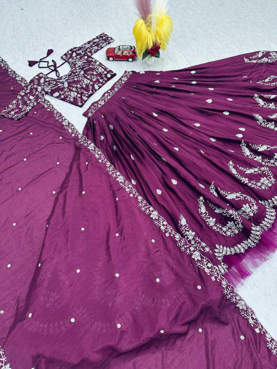 Ynf Chinon KESH497 230 Lehengas Wholesale Fancy Lehenga Silk Lehenga Embroidered Lehenga Manufacturer